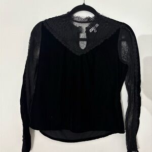 Elegant Black Lace Women's Top
